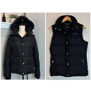 DKNY Women's Small Black Puffer Convertible Jacket Small